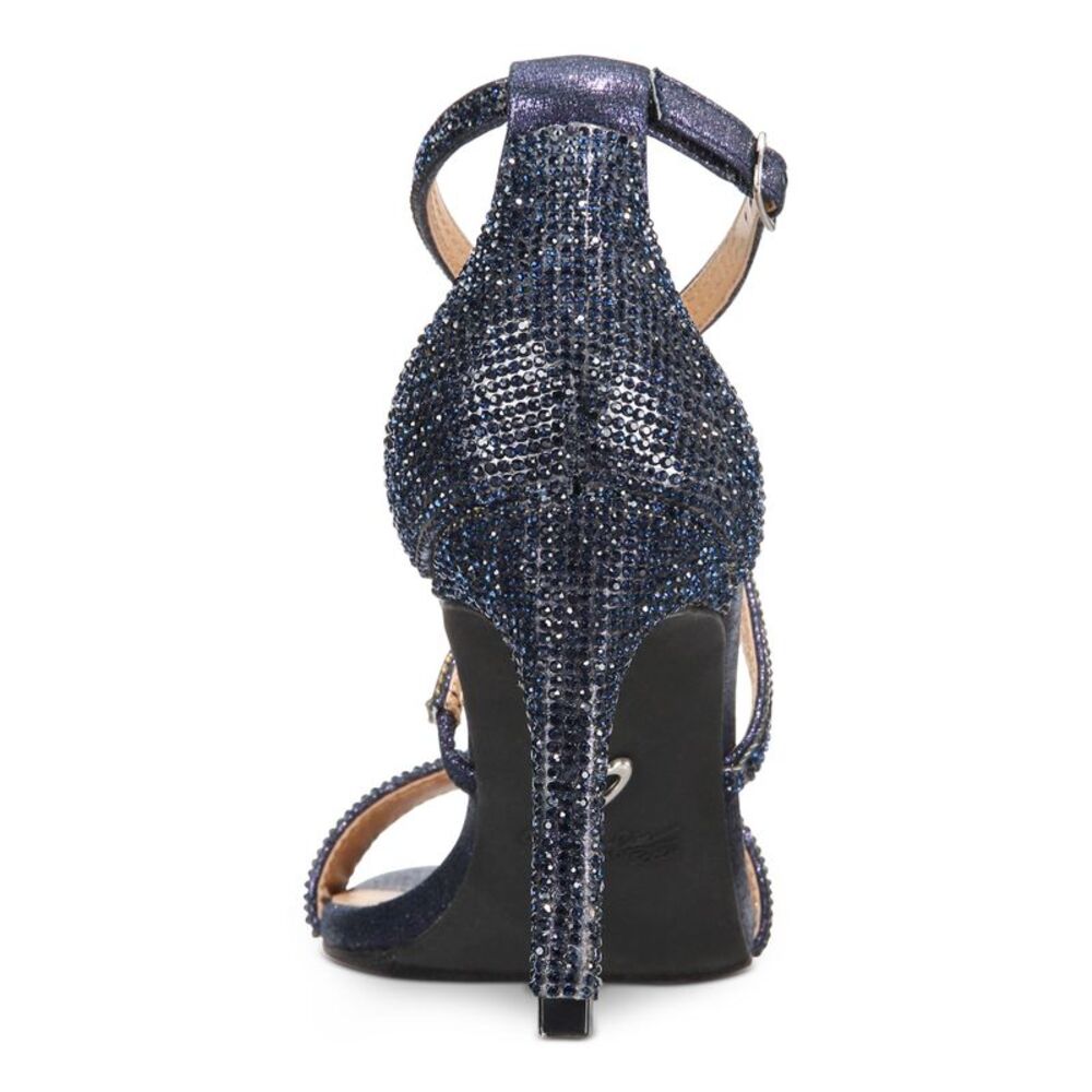 NWT THALIA SODI Womens Navy Rhinestone Darria Stiletto Sandals 7.5 W - Picture 3 of 5